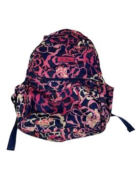 Vera Bradley Full Size Backpack Bag Katalina Pink Blue Floral Girly #4203